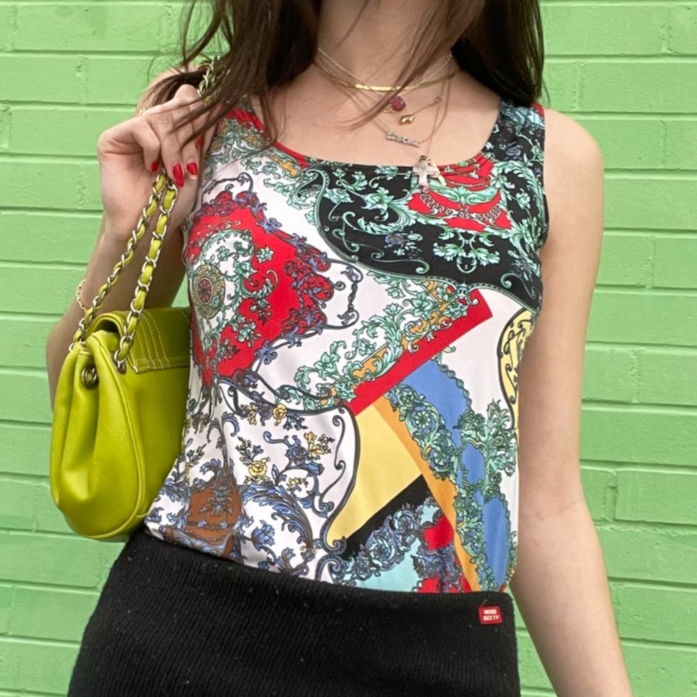 Vintage patterned tank top